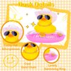 MuMyer 2Pcs Car Rubber Duck Yellow Duck Car Dashboard Decorations Duck Car Ornaments with Alloy Glasses Mini Swim Ring Sun Hat and Necklace for Car Dashboard Decoration Accessories(C-White&Pink)