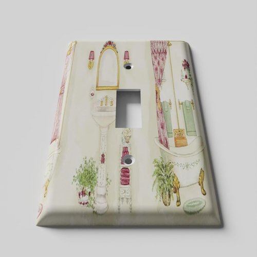 SnazzySwitch Pedestal Sink Bathroom Decorative Light Switch Cover - Single Toggle Wall Plate