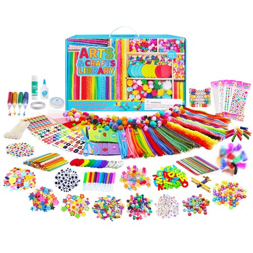 Itopstar Arts and Crafts for Kids -5000pcs+ Art Supplies Kids Art Supplies Great for School, Homeschool and Kindergarten DIY Crafting Projects-Giant Craft Box for Kids Art Supplies