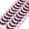 DSLONG 10 Pairs Cluster Lashes D Curl Russian Strip Lashes Fluffy False Eyelashes Individual Natural Wispy Lashes DIY Eyelashes Extension At Home