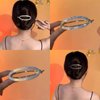 3 Pcs Rhinestone Hair Clips Ponytail Holder Cuff Metal Spring Crystal Hair Barrettes Women Styling Wedding Birthday Party Hair Accessories