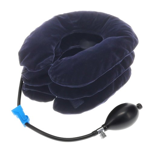 Body Sport Cervical Traction Collar Neck Brace, Decompression and Compression Adjustable, Neck Support for Spinal Alignment and Neck Discomfort, with Soft Fabric and Easy-to-Use Inflator Bulb