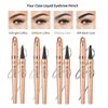 3D Waterproof Long-Lasting Eyebrow Pen, Natural Makeup Fine Stroke Eyebrow Pencil, Microblading 4 Fork Tip Tattoo Contouring Pencil for Natural-Looking Brows Makeup (01#Light Brown)