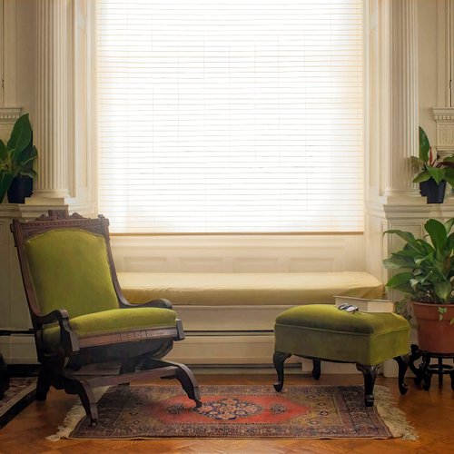 Red Lantern Rice Paper Cordless Window Shade Blinds - White - 24" Wide