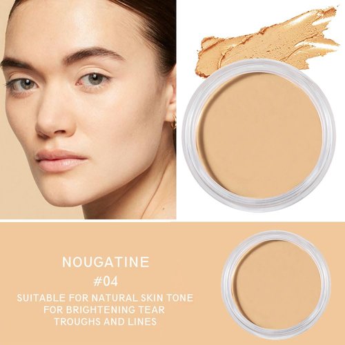 Kaely Cream Pot Concealer Full Coverage Set,Conceal Brighten Dark Circles,under Eye Brightener Color Correcting Concealer,Waterproof Foundation Palette with Brush,corrector de ojeras,Vegan Makeup,04