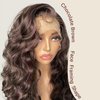 SOKU 32 Inch Long Brown 13x6 Lace Frontal Wig Lightweight Wavy Hair Pre Plucked Hairline with Baby Hair Glueless Transparent Lace Heat Resistant Synthetic Lace Front Wigs for Black Women
