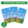 littkeef cliaet 3 Pack Tractor Party Tablecloth Tractor Plastic Table Cover Green Tractor Party Decorations Disposable Tractor Time Party Table Covers Farm Themed Birthday Party Supplies,54 x 87 in
