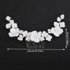 Teyglen Flower Bride Wedding Hair Comb White Flower Hair Comb Headband Decorative Hair Accessories Floral Headpiece for Women