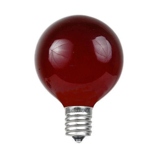 Novelty Lights 25 Pack G40 Red Outdoor Globe Bulbs, Light Bulbs Glass Incandescent Bulbs with 3000 Hour Lifespan, Globe String Lights Replacement Bulbs