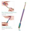Dr.Pedi Cuticle Pusher and Cutter Nail Cleaner Tool Nail Cuticle Remover Tool Stainless Steel Double Ended Manicure Pedicure Kit in Storage Tin Box Nail Art Remover Tools 4 PCS, Color Gradient