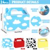 24Pcs Cartoon Story Birthday Party Favor Boxes for Toy Inspired Game Story Party Decorations Cow Print Sky Blue Cloud Treat Boxes Toy Party Goodies Boxes for Kids Birthday Baby Shower Party Supplies