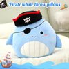 CozyWorld 14” Pirate Whale Plush Pillow Stuffed Animals Original Plushie Cute Soft for Boys Girls