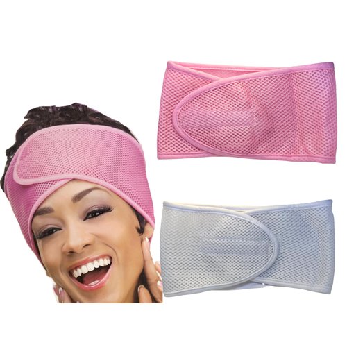 Mrs Gwen Hair & Accessories Qfitt 1pc Foam Deluxe Adjustable Mesh Headband Head Wrap Keep Edges on Fleek with Mesh Hair Scarf Night Cap (Assorted Colors (Light))