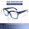 Oversized Computer Reading Glasses Blue Light Blocking, 4 Pairs Stylish Fashion Design Anti UV Ray/Eye Strain/Glare Readers Men Women, 1.5