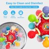 Baby Teething Toys, Baby Teethers Montessori Sensory Toys for 0-6 6-12 Months, Gifts for 1 Year Old Boys Girls Infant Newborn 0 3 6 9 12 18 Months Toys, Baby Rattle Chew Toys - Red