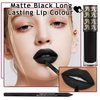 PPPanYiDi Black Matte Lipstick and Lip Liner Set,Long Lasting Moisturizing Black Lip Liner and Gloss Set,Waterproof Smudge Proof Liquid Lip Stain Makeup Kit for Halloween Goth Cosplay Party