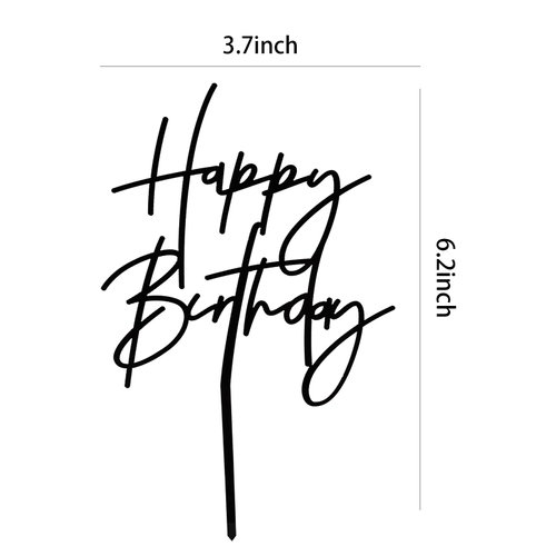 Black Happy birthday Cake Topper Happy Birthday Cake Bunting Decor for Children or Adults Various Cake Topper Supplies