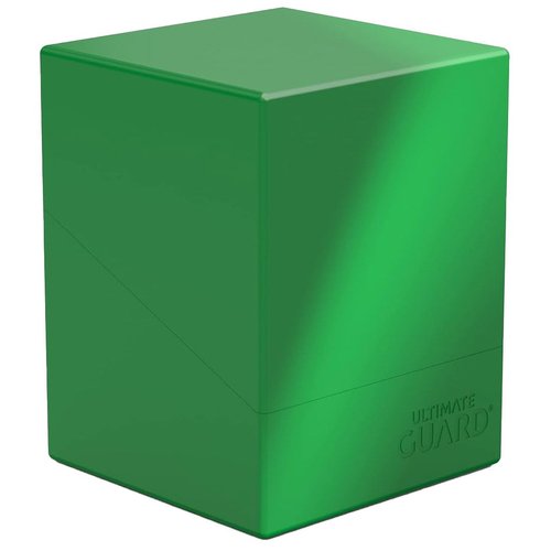Ultimate Guard Boulder Solid 100+, Deck Case for 100 Double-Sleeved TCG Cards, Green, Secure & Durable Storage for Trading Card Games, No Transparency