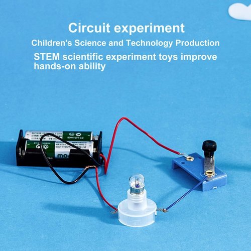 Electrical Circuit Experiment Kit, Small Bulb Lights Up Kit Basic Physic Science Playset Educational STEM Kit A OneSize Science Kits and Toys Flash Cards Learning and Education