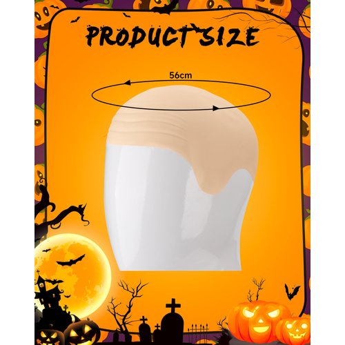 Hoedia 2-Pack Latex Bald Cap with 2 PCS Wig Caps for Adults Women Men, Cosplay Costume Accessories for Halloween Party