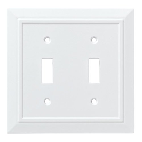 Franklin Brass W35244-PW-C Classic Architecture Wall Plate, Pure White Double Switch Cover Switch Cover, 1-Pack.