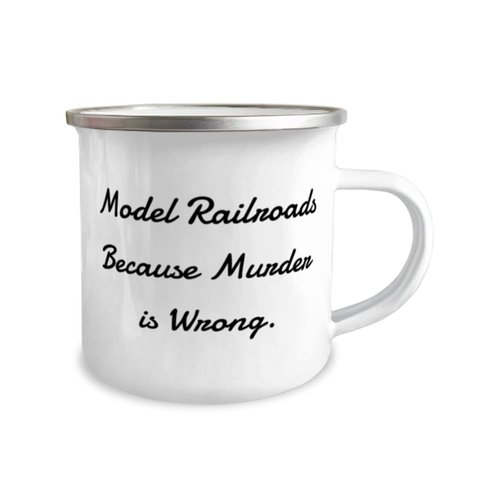 Cheap Model Railroads Gifts, Model Railroads Because Murder is Wrong, Inspire 12oz Camper Mug For Friends From Friends, Model train set, Toy trains, Train tracks, Railroad toys, Electric trains,