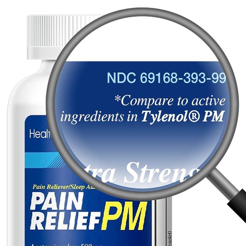 HealthA2Z® Extra Strength Pain Relief PM| Acetaminophen 500mg | Diphenhydramine 25mg | Pain Reliever & Nighttime Sleep Aid | Non-Habit Forming (365 Count (Pack of 1))