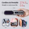 LOWRA ROUGE Cordless 2 in 1 Hair Straightener Brush, 30s Fast Heating Portable Mini Hair Straightening Brush for Travel, Usb Recharge & On-The-Go with Anti-Scald & Auto-Off Function-Black