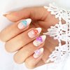 CHANZET 120pcs Cute 3D Mushroom Nail Charms, Cute Nail Glitter Charm for Nails Art, Kawaii Resin Nail Art Decorations Rhinestones Glitter Ornaments Gems for Acrylic Nail DIY Craft Design Manicure