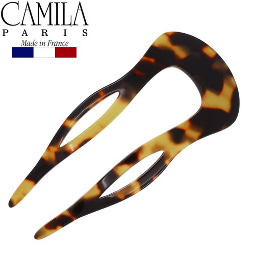 Camila Paris CP2469 French Twist Stick Clip Pins, Handmade, Tokyo, Girls Hair Pin U-Shaped Hair Fork for Girls Spiral Updo Chignon Bun Holder, Fashion Styling Hair Accessories for Women Made in France