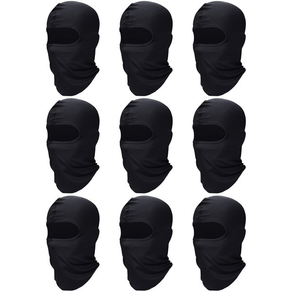 9 Pieces ski mask for Men Full face mask shiesty mask Balaclava pasamontañas Hombre for Outdoor Use Black