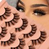 False Eyelashes Wispy 18MM Lashes 3D Faux Mink Lashes Fluffy Pack Thick Volume Soft Strips False Lashes 5 Pairs Multipack
