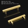 goldenwarm Gold Cabinet Handles 3 3/4 inch Brushed Brass Drawer Pulls 10 Pack - LS1212GD96 T Bar Square Gold Kitchen Cabinet Door Handle Bathroom Cabinet Pulls