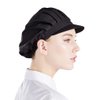 Nanxson 3pcs Unisex Chef Hat Elastic Chef Cap Kitchen Baking Cooking Hat for Men Women with Brim CF9035 Black