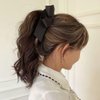 Black Bowknot Banana Clip, Satin Ribbon Bow Hair Claw Clips Hairpin, Sweet Cute Vertical Ponytail Holder Hair Barrettes Clamps for Women Girls,Clips and Barrettes, Hair Accessories