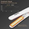 AmoVee Mini Flat Iron Nano-Titanium Hair Straightener Dual Voltage for Travel, Heat Resistant Glove Included, White