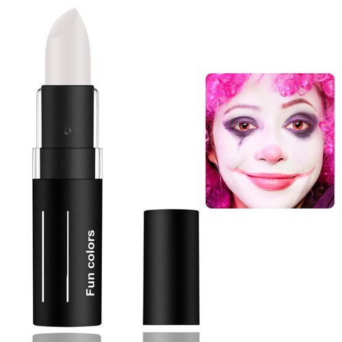 Face Body Nose Paint Stick,Clown Makeup White Cream-Blendable Sticks,Waterproof Eyeblack Stick Blendable Long Lasting Professional SFX Cosplay Festival Stage Halloween Makeup Stick