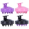 Hair Brush Soft Silicone Bristles For Shampooing Scalp Hair Care (Black)