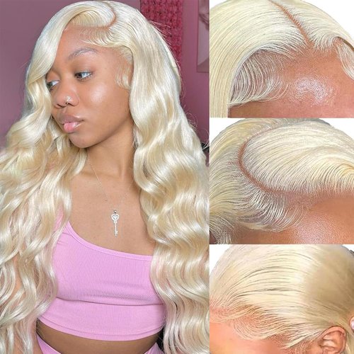 Alimoonbeam 613 13x6 Lace Front Wig Human Hair 200 Density Blonde Body Wave Lace Front Wigs Blonde Wig Human Hair Hd Lace Frontal Wig 13x6 (20 Inch)