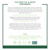 Desert Essence Tea Tree Oil & Neem Toothpaste - Essential Oil of Wintergreen, Baking Soda & Sea Salt - Promotes Healthy Mouth, Plaque & Cavity Prevention - Fluoride-Free, SLS Free, Vegan - 6.25oz