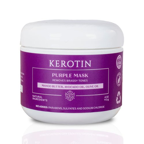 Kerotin Purple Hair Mask - Ultra Nourishing and Moisturizing Mask for blondes and silver hair; re...