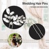 6 Pieces Bride Wedding Hair Pins Rhinestone Bridal Hair Piece for Women Crystal Hair Accessories for Bride Bridesmaids Flower Girls(Silver)