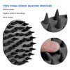 INNERNEED Food-Grade Soft Silicone Body Scrubber Shower Brush, with Scalp Massager Shampoo Brush, Wet & Dry Manual Scalp Care Hair Washing (Black)