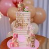 Bear Cake Toppers Balls Cake Decorations with BABY Letters for Baby Shower Gender Reveal Bear Themed Birthday Party Supplies (Girl)