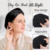 WIGI 100% Mulberry Silk Bonnet with Scrunchie Gift for Women, Silk Bonnet for Sleeping, Shower Cap Hair Bonnet, Silk Hair Wrap for Hair Care (100% Mulberry Silk (Bow design), Black)