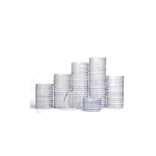 200 Pcs 25 mm Coin Holder Capsules Clear Round Plastic Coin Container Case for Coin Collection Supplies