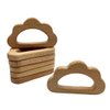 5pcs Natural Wood Cloud Shape Teether Toys DIY Teething Necklace Cute Animal Pendant Nursing Soothing Accessories (Cloud 5pcs)