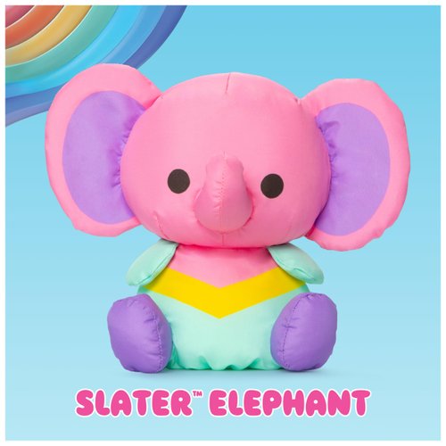 Swisheez Slater Elephant Stuffed Animal, Retro Inspired Plush Toys for Ages 3 and Up, Pink, 7”