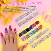 Anezus 4728Pcs Nail Gems with Crystals Rhinestones Jewls Pickup Tool Pen for Nails, Nail Art Supplies Diamond Stones for Nails Decoration Makeup Clothes Shoes