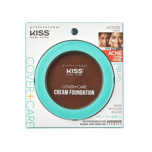 KISS Cover+Care Acne Control Cream Foundation- ACF425 (Cognac)